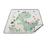 Couverture de parc imperméable à motif dinosaure de dessin animé pour enfant, couleurs pastel, tapis de parc, randonnée, camping, pour femme, cadeau d'été des années 30, couverture pour pique-nique