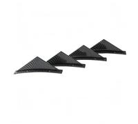 Couverture de pare-chocs arrière Diffuseur de pare-choc arrière triangulaire universel, aileron requin voiture, protecteur becquet, 4 pièces(Carbon curved)