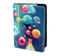 Couverture de passeport abstraite, science, chimie, illustration 3D, étui portefeuille pour cartes et documents