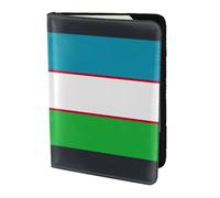 Couverture de passeport imprimée drapeau de la République d'Ouzbékistan, portefeuille de voyage fin et léger, accessoire de mode universel pour adultes