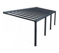 Pergola adossée Stockholm Palram Canopia aluminium et polycarbonate gris 3,32 x 9,5m