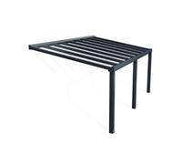 Pergola adossée Stockholm Palram Canopia aluminium et polycarbonate gris 3,32 x 5,87m