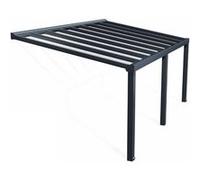 Pergola adossée Stockholm Palram Canopia aluminium et polycarbonate gris 3,32 x 5,87m