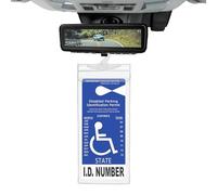 Couverture de permis pour personnes handicapées : support de panneau transparent, accessoire de protection durable | Porte-étiquette de miroir de vue arrière automatique pour compartiments de
