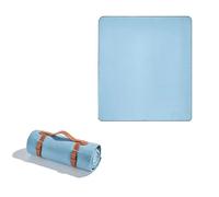 Couverture de Pique Nique Couvertures de pique-nique d'extérieur extra larges, couverture de camping portable imperméable avec sangle de transport, couverture de plage 3 couches lavable en machine(Blu