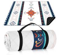 Couverture de Pique-Nique Imperméable 200x200cm, Couverture de Plage sans Sable XXL pour 4-6 Personnes, Picnic Blanket Légère & Portable pour la Plage, Le Pique-Nique & Le Camping (Bleu)
