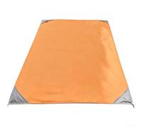 Couverture de pique-nique portable imperméable et anti-sable pour le camping, la randonnée, utilisation en extérieur avec tissu polyester orange et gris, taille deux par un point cinq mètres (2 x 1,5