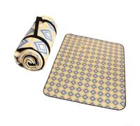 Couverture de pique-nique portable mesurant 200 x 200 cm, se replie à 35 x 40 x 11 cm avec poignée de transport et épaule réglable (jaune)