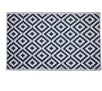 Couverture de pique-nique Tapis en plastique Porche Tapis de patio éclairé Noir et blanc 9 x 12 Pieds pour le jardinage, le camping