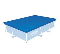 Couverture de Piscine Bestway Flowclear 259x170 cm polyéthylène avec Trous de Drainage et Sangles Fixation pour Piscine Hors Terre Steel Pro Protection Contre débris Feuilles évaporation