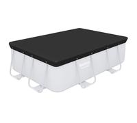 Couverture de Piscine Bestway Flowclear 269x179 cm PVC Anthracite avec Trous de vidange et Cordes Fixation pour Protection hivernage Piscine Hors Sol Contre débris Feuilles saleté