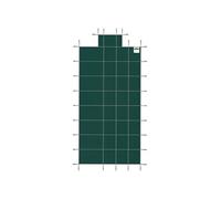 VEVOR Couverture de sécurité pour piscines creusées 4,9x9,8 m maille verte avec marches d'extrémité centrales 1,2x2,4 m couverture de sécurité solide pour piscine d'hiver, résister au soleil, au vent