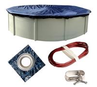 Couverture de piscine d'hiver Winter Block pour piscines hors sol Couverture de piscine hors sol d'hiver ronde de 28 pi Garantie de 8 ans Compren