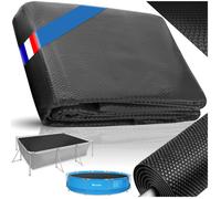 Couverture de piscine - TECTAKE - Bâche de piscine rectangulaire en polyéthylène avec film solaire auto-flottant 400 x 600 cm - Noir