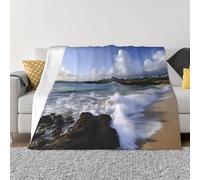 Couverture de plage en micro-polaire ultra douce et légère en flanelle pour toutes saisons - Couverture de lit en peluche chaude pour canapé, 203,2 x 152,4 cm, Porto Rico