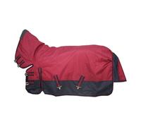 Couverture de pluie pour cheval d'hiver robuste 600D, imperméable, résistante au gel, coupe-vent, col standard, chaude, pour toutes les saisons, durable et légère (rouge)