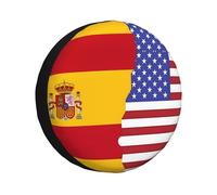 Couverture de pneu drapeau de l'Espagne américaine, anti-poussière et protection solaire, couvertures de pneus de remorque pour camping-car, caravane, jeep, SUV et plus