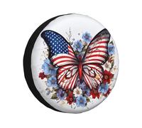 Couverture De Pneu Fleurs Papillon Drapeau des États-Unis Couvre-Pneus Weatherproof Housse Roue Secours Protection Housse De Pneu pour SUV Travel Camion S