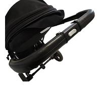 Couverture de poignée d'accoudoir en cuir de poussette de bébé compatible avec la poussette de mode de Cybex balios, housses de protection de barre de cas de douille de pare-chocs (Noir)