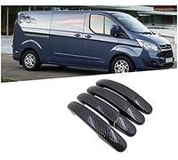 Couverture de poignée de Porte de Voiture extérieure Poignées de Porte en Fibre de Carbone Noire Protection de Porte, pour, Ford Transit Custom 2013~2019 Ensemble de Garnitures d'autocollants