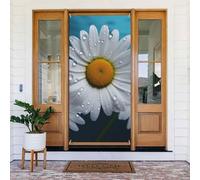 Couverture de porte à fleurs de marguerite - Bannière à suspendre - Fond photo - Printemps - Été - Décoration saisonnière - Pour intérieur ou extérieur - Jardin - Vacances - 183 x 90 cm