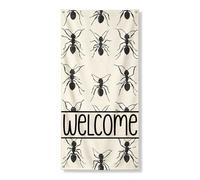 Couverture de porte à motif fourmi, bannière de bienvenue, motif insecte vintage pour décoration d'intérieur, extérieure, décoration d'été, 91,4 x 183 cm