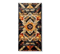 Couverture de porte à motif sud-ouest, art mural rustique tribal géométrique pour intérieur et extérieur, décoration d'intérieur, festival, fête, fournitures de célébration 91,4 x 183 cm