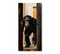 Couverture de porte amusante avec motif gorilles - Décoration de porte d'entrée sur le thème des animaux ludiques - Fournitures de fête d'intérieur et d'extérieur - 91,4 x 183 cm