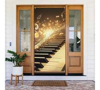 Couverture de porte avec mélodie de piano musical, bannière de décoration, panneau de porche pour fête de vacances, fond de cabine photo, utilisation en intérieur et en extérieur, taille unique