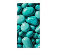 Couverture de porte bleu turquoise vif pour le printemps et l'été à suspendre - Panneau de porche extérieur saisonnier - Décoration de cour pour porte d'entrée et porche