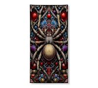 Couverture de porte d'araignée d'Halloween - Bannière décorative - Toile gothique effrayante - Décoration de porte d'entrée - Intérieur ou extérieur - Toile de fond effrayante à suspendre