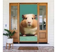 Couverture de porte de bienvenue au printemps - Grande bannière à suspendre - Motif hamster mignon et étrange - Panneau de bienvenue - Panneau de bienvenue pour porte et fenêtre - Décoration