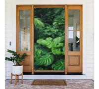 Couverture de porte de bienvenue au printemps - Grande bannière à suspendre - Plantes vertes à croissance dense - Panneau de bienvenue - Panneau de bienvenue pour porte et fenêtre - Décoration