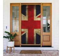 Couverture de porte de bienvenue décoration bannière de porte fond photo drapeau britannique panneau de porte de porche occultant rideaux de fenêtre rideaux rideaux de placard 183 x 90 cm