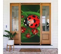 Couverture de porte de bienvenue, décoration de porte, bannière de photo, fond photo, coccinelle, panneau de porte de porche, rideaux d'intimité, rideaux de fenêtre, rideaux de placard, 183 x 90 cm