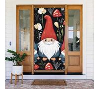 Couverture de porte de bienvenue décoration de porte, bannière de photo, fond photo, gnomes mignons, panneau de porte de porche, rideaux d'intimité, rideaux de fenêtre, rideaux de placard, 183 x 90 cm