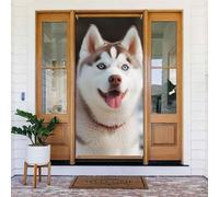 Couverture de porte de bienvenue décoration de porte bannière photo arrière-plan chien husky piquant panneau de porte panneau de porte occultant rideaux d'intimité rideaux de fenêtre rideaux de