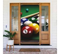 Couverture de porte de bienvenue décoration de porte bannière photo fond de billard panneau de porte occultant intimité rideaux de fenêtre rideaux rideaux de placard 183 x 90 cm