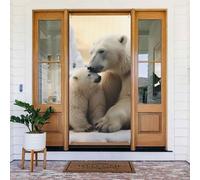 Couverture de porte de bienvenue décoration de porte bannière photo ours polaire amour porche panneau de porte occultant rideaux de fenêtre rideaux rideaux de placard 183 x 90 cm