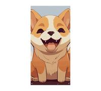 Couverture de porte de chien Shiba Inu de dessin animé 90 x 180 cm Bannières de fête Panneau de bienvenue saisonnier Décoration verticale à suspendre pour porche, entrée, jardin