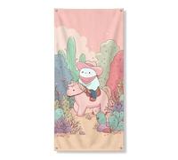 Couverture de porte de cowboy magique - Bannière décorative - Cactus pastel - Décoration de porte d'entrée, intérieur ou extérieur - Fournitures de festival d'été - 91,4 x 183 cm