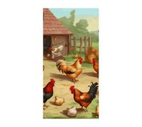 Couverture de porte de ferme de poulet rôti pour printemps été à suspendre Drapeau de porche Panneau extérieur saisonnier vacances cour Décor pour porte d'entrée et porche