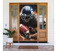 Couverture de porte de football américain cool - Bannière à suspendre pour porte d'entrée - Fond photo - Printemps été - Décoration saisonnière - Panneau de porche pour intérieur ou extérieur