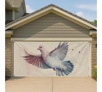 Couverture de porte de garage abstraite Skyward Dove - Grande bannière extérieure paisible - Parfaite pour le thème de l'univers d'été calme - 400 x 180 cm