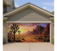 Couverture de porte de garage au coucher du soleil dans le désert, paysage rustique du sud-ouest - Grande décoration de porte de garage, décoration d'intérieur extérieure pour l'automne et l'hiver