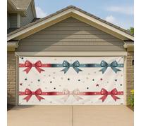 Couverture de porte de garage avec étoile patriotique, grande bannière festive, décoration d'extérieur américaine, décoration d'extérieur moderne, célébration toutes saisons, 397 x 180 cm