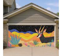 Couverture de porte de garage colorée de désert - Grande décoration murale de style sud-ouest - Décoration intérieure et extérieure - Accessoires d'auto d'été - 397 x 180 cm