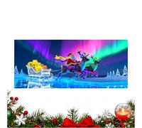 Couverture de porte de garage de Noël, 2D plat Père Noël Décoration de vacances festives | Grand Noël Porte de garage Bannière Arrière-plan, pour porte murale intérieure extérieure