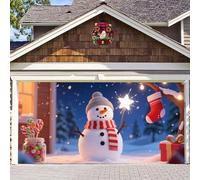 Couverture de Porte de Garage de Noël, Bannière de Porte de Garage de Noël Décorations de Noëls, Grandes Toiles de Fond Hivernales pour Murale Portes Jardin Extérieur Arrière-plans Décoration de Fête