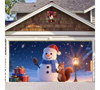 Couverture de Porte de Garage de Noël, Bannière de Porte de Garage de Noël Décorations de Noëls, Grandes Toiles de Fond Hivernales pour Murale Portes Jardin Extérieur Arrière-plans Décoration de Fête